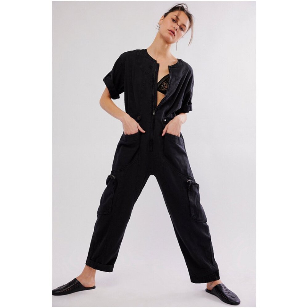Free People Let’s Ride One Piece Denim Coverall